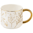 Gold Leaves 14 oz Gold Handle Coffee Mug