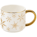 Gold Snowflakes 14 oz Gold Handle Coffee Mug