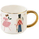 Nutcracker 14 oz Gold Handle Coffee Mug