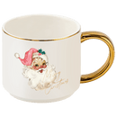 Vintage Santa 14 oz Gold Handle Coffee Mug