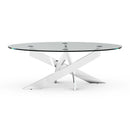 17" H Contemporary Glass Coffee Table in Living Room, Bedroom