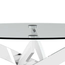 17" H Contemporary Glass Coffee Table in Living Room, Bedroom