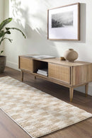 Canika Checkered Cream Washable Area Rug