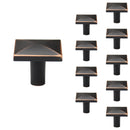 Pyramid 1-1/7 in.  Square Cabinet Knob (10-Pack)