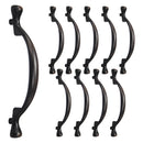 Long Footed 3-3/4 in (96mm) Satin Nickel Drawer Pull (10-Pack)