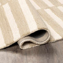 Idaho Broken-Striped Beige Area Rug