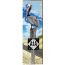 Pelican on Piling Hwy A1A | Wall Art Print on Real Wood
