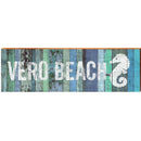 Vero Beach Sea Horse Blue | Wall Art Print on Real Wood