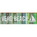 Vero Beach Sail Boat Green | Wall Art Print on Real Wood