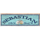 Sebastian Triple Shells Blue Latitude Longitude | Wall Art Print on Real Wood