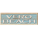Vero Beach Coastal Blue Sign | Wall Art Print on Real Wood