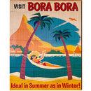 Visit Bora Bora | Wall Art Print on Real Wood