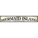 Mermaid Island Black & White Sign | Wall Art Print on Real Wood