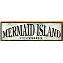 Mermaid Island Black & White Sign | Wall Art Print on Real Wood