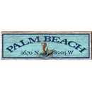 Palm Beach Mermaid Blue Latitude Longitude | Wall Art Print on Real Wood