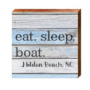 Eat Sleep Boat Holden Beach | Real Wood Art Print