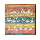 Lucky Enough Holden Beach Colorful | Real Wood Art Print