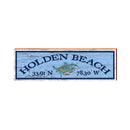 Holden Beach Blue Crab Blue Latitude Longitude | Real Wood Art Print