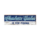 Charlotte Harbor is For Fishing Navy | Wall Art Print on Real Wood
