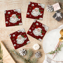 Holiday Christmas Santa Face | Drink Coaster Set