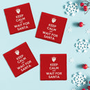 Holiday Chritmas Keep Calm Santa | Drink Coaster Set