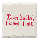 Holiday Christmas Dear Santa | Drink Coaster Set