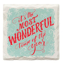 Holiday Christmas Wonderful Time | Drink Coaster Set