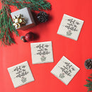 Holiday Christmas Under The Mistletoe | Drink Coaster Set