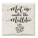 Holiday Christmas Under The Mistletoe | Drink Coaster Set