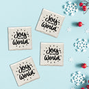 Holiday Christmas Joy to the World | Drink Coaster Set