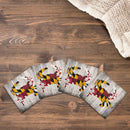 Maryland State Flag Crab Coasters | Drink Coaster Set of 4 | Absorbent Ridged Ceramic with Cork Backing