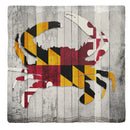 Maryland State Flag Crab Coasters | Drink Coaster Set of 4 | Absorbent Ridged Ceramic with Cork Backing