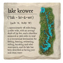 Lake Keowee, South Carolina Definition Coasters | Drink Coaster Set of 4 | Absorbent Ridged Ceramic with Cork Backing