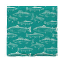 Teal Trout Pattern |Drink Coaster Set