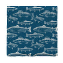 Navy Trout Pattern | Drink Coaster Set