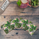 Palms & Hibiscus | Drink Coaster Set of 4 | Absorbent Ridged Ceramic with Cork Backing