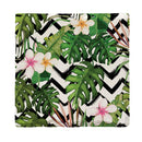 Palms & Hibiscus | Drink Coaster Set of 4 | Absorbent Ridged Ceramic with Cork Backing
