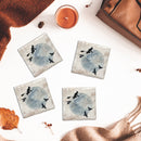 Halloween Watercolor Moon & Flying Witch | Drink Coaster Set