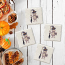 Halloween Watercolor Mummy Witch | Drink Coaster Set