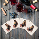 Horse Coaster | Drink Coaster Set of 4 | Absorbent Ridged Ceramic with Cork Backing | Farmhouse Lodge Home Decor