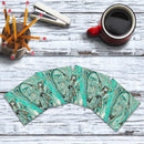 Teal Marbling | Drink Coaster Set