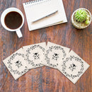 Farmhouse Ladybug | Drink Coaster Set of 4 | Absorbent Ridged Ceramic with Cork Backing