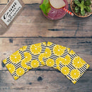 Lemon Slices Pattern Coaster | Drink Coaster Set of 4 | Absorbent Ridged Ceramic with Cork Backing