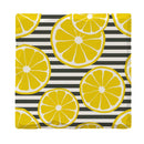Lemon Slices Pattern Coaster | Drink Coaster Set of 4 | Absorbent Ridged Ceramic with Cork Backing