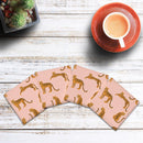 Leopards Pattern | Drink Coaster Set of 4 | Absorbent Ridged Ceramic with Cork Backing