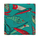 Teal Fishing Lures | Drink Coaster Set