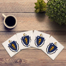 Massachusetts State Flag |Drink Coaster Set