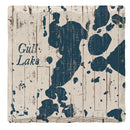 Gull Lake, Michigan Shabby Blue Map |Drink Coaster Set