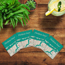 Hutchinson Island, Florida Map Coasters | Drink Coaster Set of 4 | Absorbent Ridged Ceramic with Cork Backing