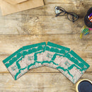 Jensen Beach, Florida Shabby Teal Map |Drink Coaster Set